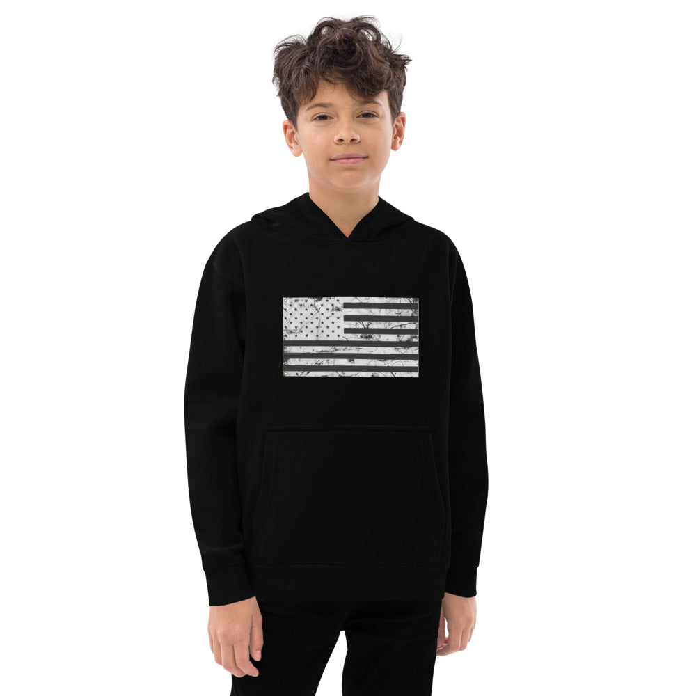 Kids Distressed Flag fleece hoodie