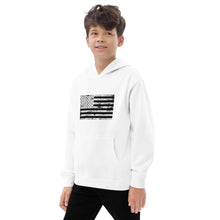 Load image into Gallery viewer, Kids Distressed Flag fleece hoodie
