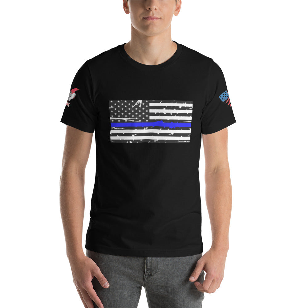 Thin Blue Line Short-sleeve unisex t-shirt